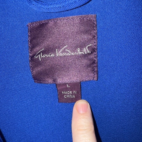 Gloria Vanderbilt Blue Denim Style Button Front Jacket Size L - Picture 7 of 10